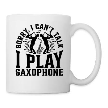 Désolé, je ne peux pas parler je joue des saxophones - Saxophones M - Mug blanc - blanc - Droite
