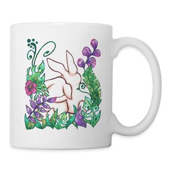 Hase Tier Geschenk Dschungel - Tasse - Weiß - Rechts