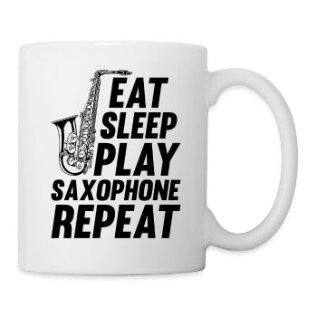 Manger dormir Jouer Saxophone Répéter Saxophone Player S - Mug blanc - blanc - Droite