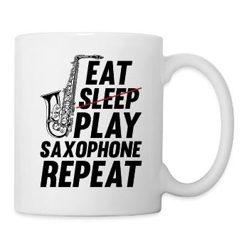 Manger dormir Jouer Saxophones Répéter Jouer des saxophones - Mug blanc - blanc - Droite
