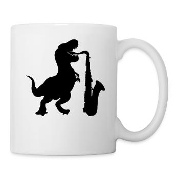 Dino Saxophone Saxophone Instrument Saxophonist Re - Tasse - Weiß - Rechts