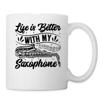 La vie est meilleure avec mon saxophone - Saxophone Lover - Mug blanc - blanc - Droite