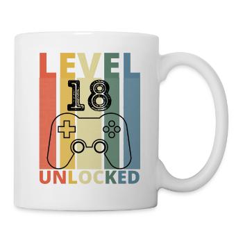 Level 18 Freigeschaltet Lustiger Gamer Geburtstag Achtzehn - Tasse - Weiß - Rechts