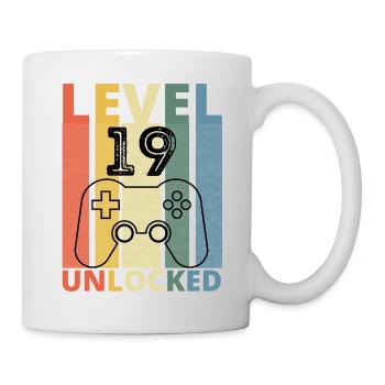 Level 19 Unlocked Funny Gamer Birthday Nineteen - Mug - white - Right