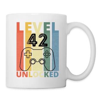 Level 42 Unlocked Funny Gamer Birthday Forty Two - Mug - white - Right