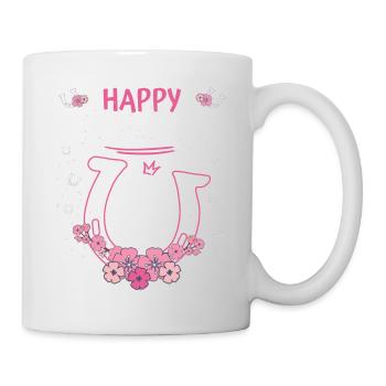 Anniversaire des chevaux - Les filles montent des fers à cheval - Mug blanc - blanc - Droite