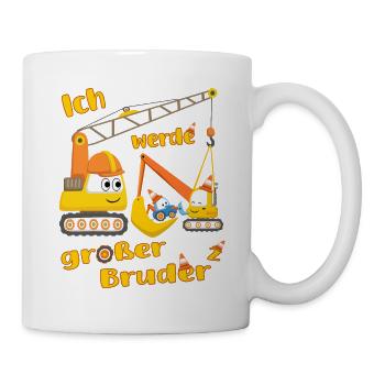 Big Brother Hoch 2 Tractor and Excavator - Mug - white - Right