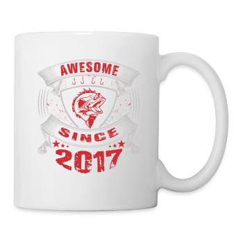 Génial depuis 2017. Angel, l’anniversaire du pêcheur - Mug blanc - blanc - Droite