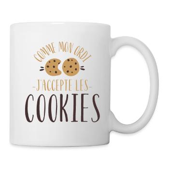 t-shirt humour geek j'accepte les cookies - Mug blanc - blanc - Droite