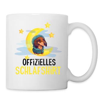 Offizielles Schlafshirt Hunde Dackel Mond - Tasse - Weiß - Rechts