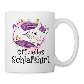 Einhorn Offizielles Schlafshirt Kinder Mädchen - Tasse - Weiß - Rechts