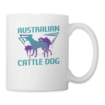 Retro australischer Vieh-Hundeliebhaber - Tasse - Weiß - Rechts