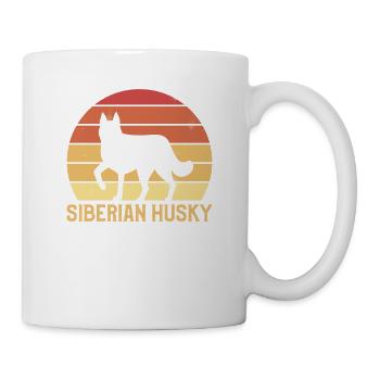 Vintage Retro Siberian Husky Huskies Dog Lover - Mug - white - Right
