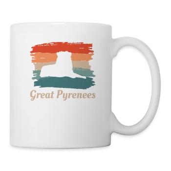 Vintage Retro Great Pyrenees Dog Lover - Mug - white - Right