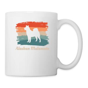 Amoureux des chiens Malamute d'Alaska rétro vintage - Mug blanc - blanc - Droite