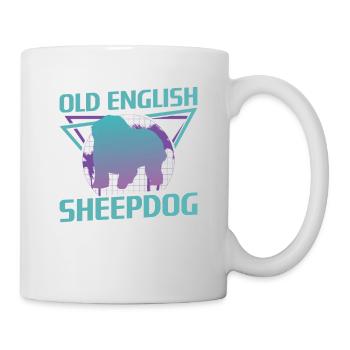 Amoureux des chiens de berger anglais rétro - Mug blanc - blanc - Droite
