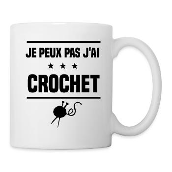j'peux pas j'ai crochet laine humour - Mug blanc - blanc - Droite