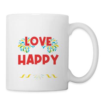 Réveillon du Nouvel An, Paix, Amour, Bonne Année - Mug blanc - blanc - Droite