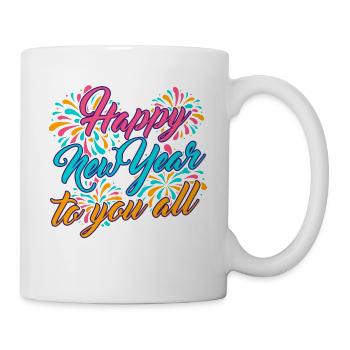 Réveillon du Nouvel An, Paix, Amour, Bonne Année - Mug blanc - blanc - Droite