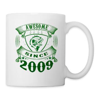 Awesome since 2009. Angel, Angler's Birthday - Mug - white - Right
