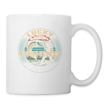 Chemise de pêche porte-bonheur. Pêcheurs à la ligne, pêche, - Mug blanc - blanc - Droite