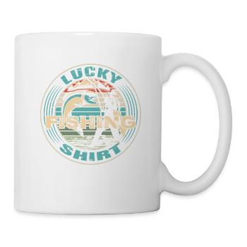 Chemise de pêche porte-bonheur. Pêcheurs à la ligne, pêche, - Mug blanc - blanc - Droite