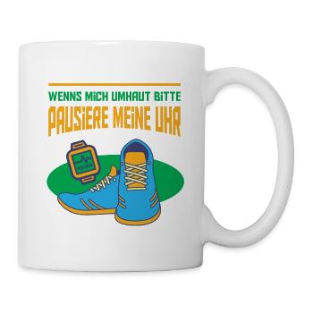 Lustiges Marathon Läufer Laufen Cross Country - Tasse - Weiß - Rechts