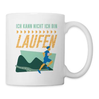 Lustiges Marathon Läufer Laufen Cross Country - Tasse - Weiß - Rechts