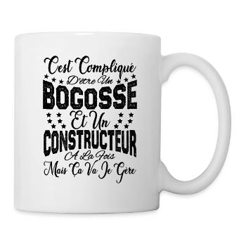 c'est compliqué être un Bogosse et un Constructeur - Mug blanc - blanc - Droite