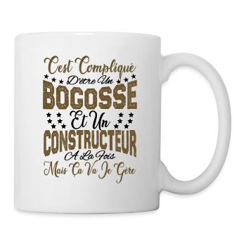 c'est compliqué être un Bogosse et un Constructeur - Mug blanc - blanc - Droite