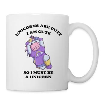 sportliches Einhorn - Tasse - Weiß - Rechts