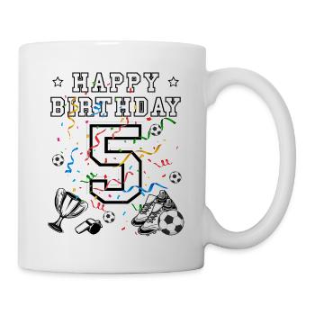 Fußball Geburtstag 5 Jahre Fußballtrikot Fußball - Tasse - Weiß - Rechts
