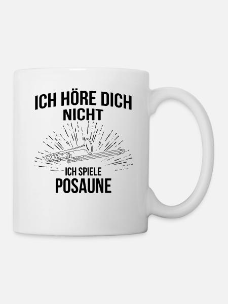 Posaune Posaunenspieler Posaunist - Tasse - Weiß
