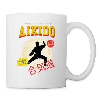 Aïkido Arts Martiaux Arts Martiaux Combattant Vintage Rétro - Mug blanc - blanc - Droite
