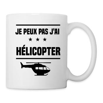 j'peux pas j'ai hélicopter humour - Mug blanc - blanc - Droite