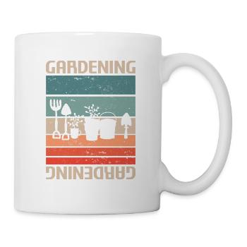 Retro Vintager klassischer im Garten arbeitender Garten-Gärtner - Tasse - Weiß - Rechts
