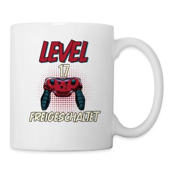 17. Geburtstag Level 17 freigeschaltet Gamer Party - Tasse - Weiß - Rechts
