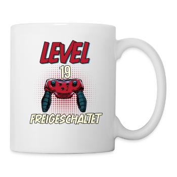 19. Geburtstag Level 19 freigeschaltet Gamer Party - Tasse - Weiß - Rechts