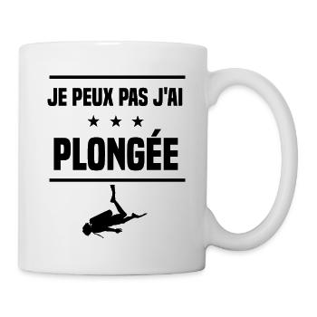 j'peux pas j'ai plongée en apnée humour - Mug blanc - blanc - Droite