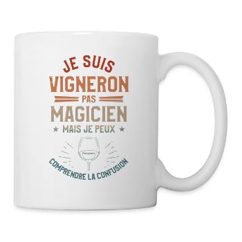 Je Suis Vigneron Pas Magicien Viticole - Mug blanc - blanc - Droite