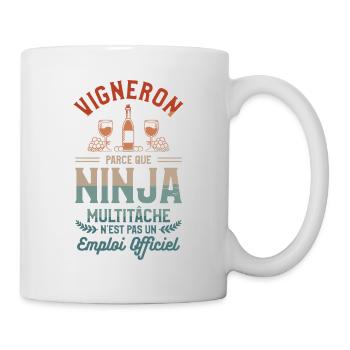 Vigneron Parce Que Ninja Multitâche N'est Pas Un - Mug blanc - blanc - Droite