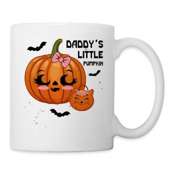 Daddys Kleiner Kürbis Bat Cat Stars Girl - Tasse - Weiß - Rechts