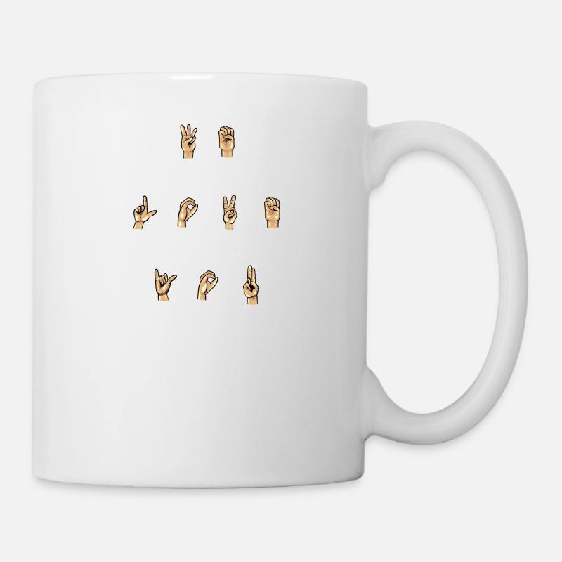 Aide auditive sourde malentendante Langue des signes - Mug blanc - blanc