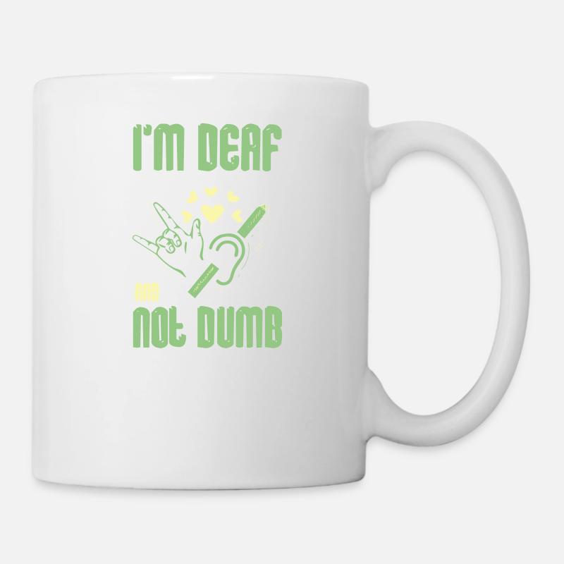 Gehörlos Schwerhörig Hörgerät Gebärdensprache - Tasse - Weiß