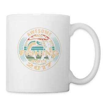 Génial depuis 2017. Angel, l’anniversaire du pêcheur - Mug blanc - blanc - Droite