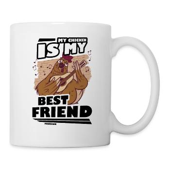 Huhn Bauernhof Geflügel Hahn Hühner Geschenk - Tasse - Weiß - Rechts