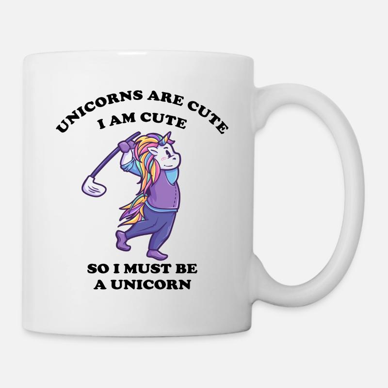 Einhorn auf dem Golfplatz - Tasse - Weiß