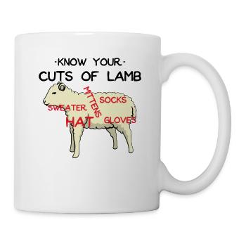 Tricot Tricoter Crochet Crochet Tricoter Agneau Laine - Mug blanc - blanc - Droite