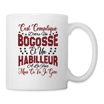 c'est compliqué d'être un Bogosse et un Habilleur. - Mug blanc - blanc - Droite
