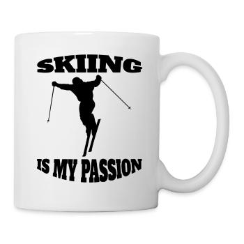 Skieurs Noël Sports d'hiver Ski Skis - Mug blanc - blanc - Droite